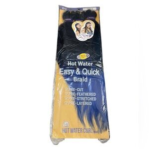 Hair Yaki layer Synthetic hot water curl Braid hair Epic Blue boxCD